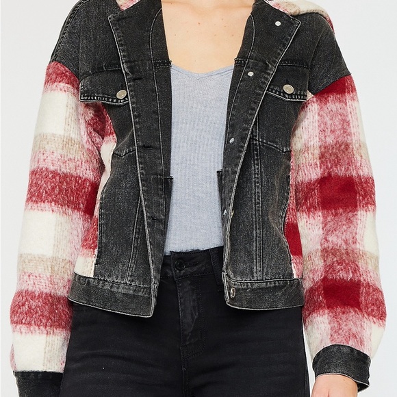 Kancan women’s plaid denim jacket - Picture 5 of 5